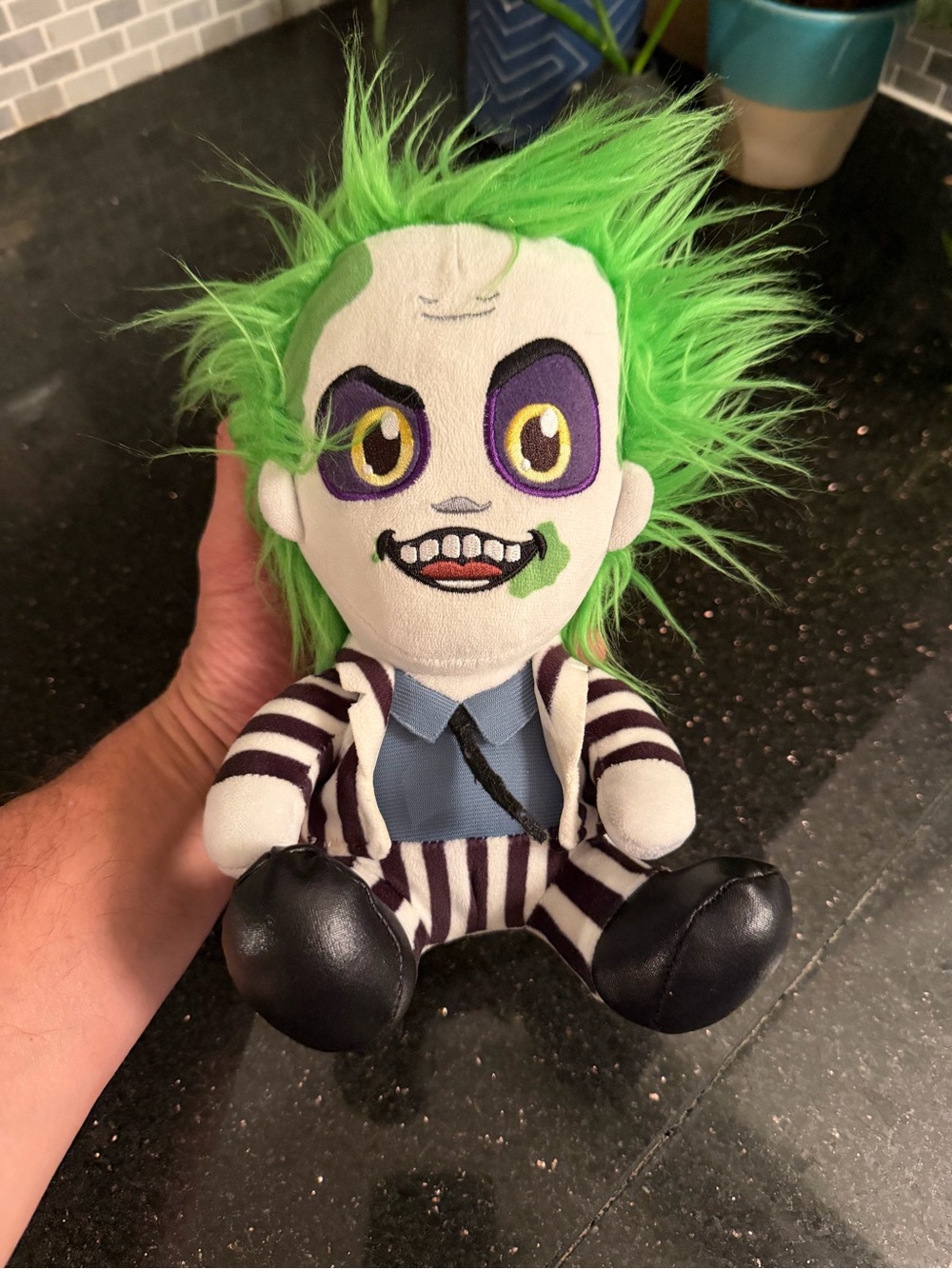 Beetlejuice Black & White Striped Plush 7.5"